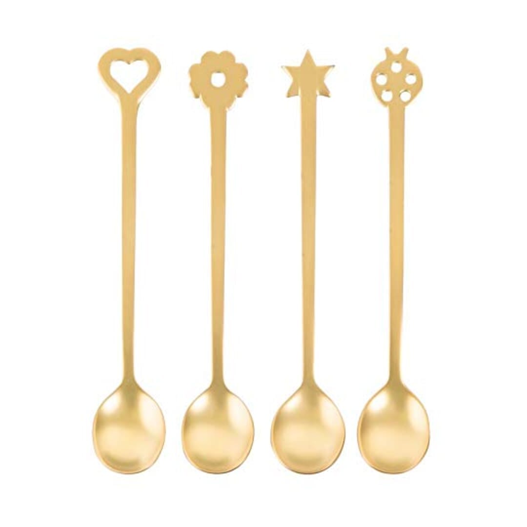 Set 4 Cucchiaini Portafort Living Inox Antique Pvd Gold