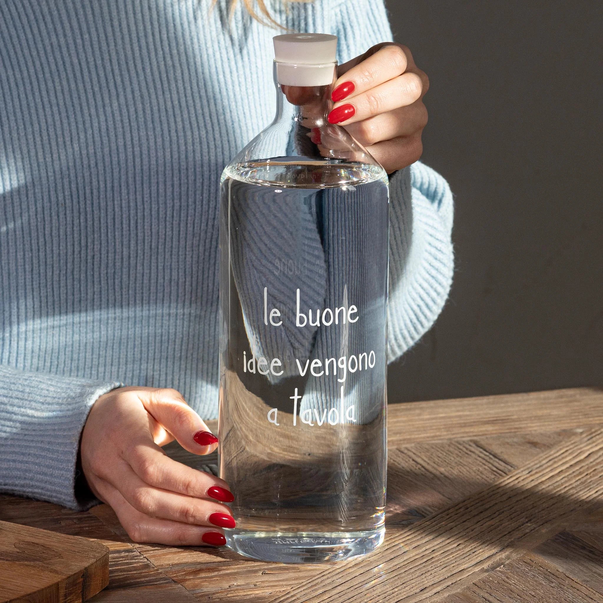 Simple Day Bottiglia " Le buone idee vengono a tavola "