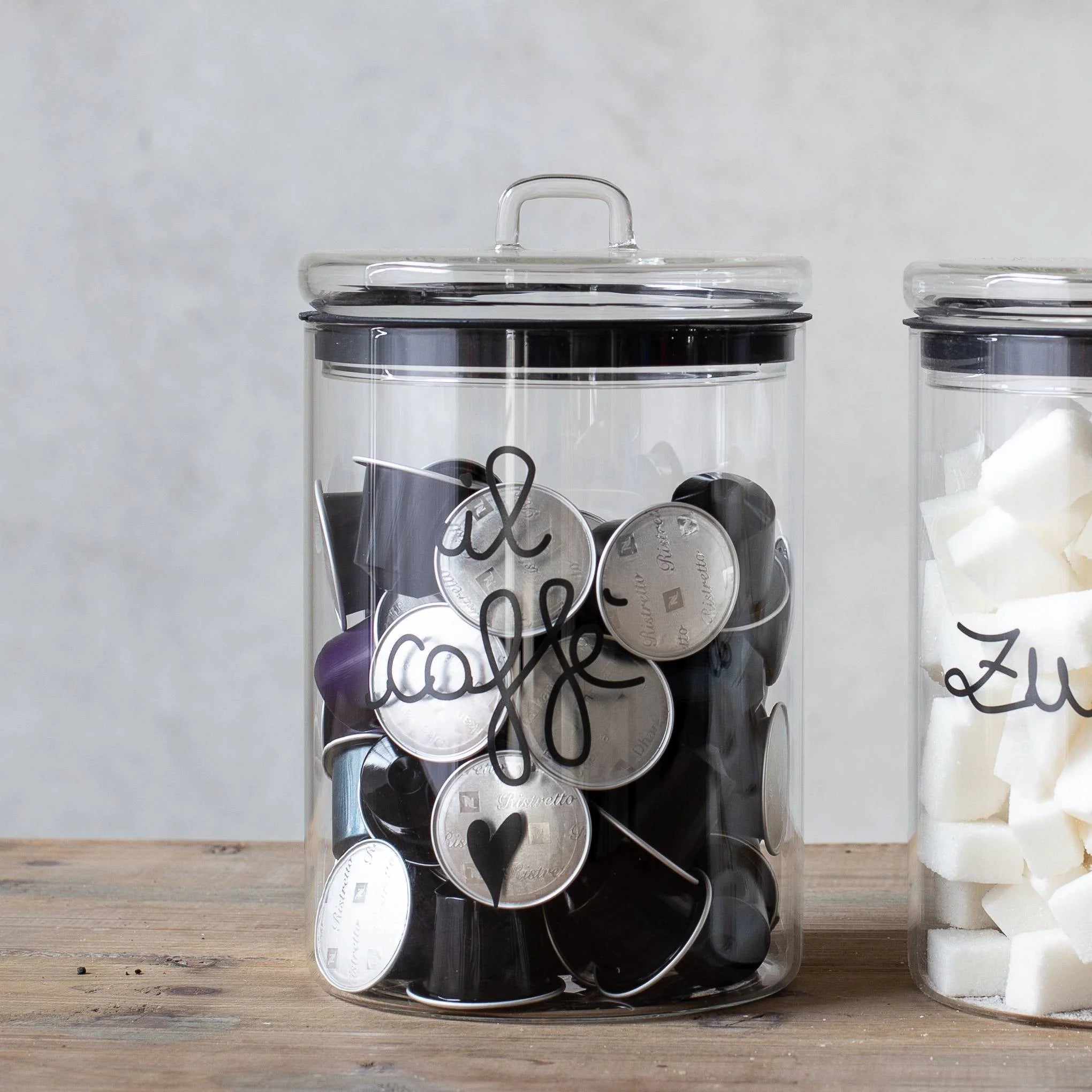 Barattolo in Vetro " Il caffè " in Nero