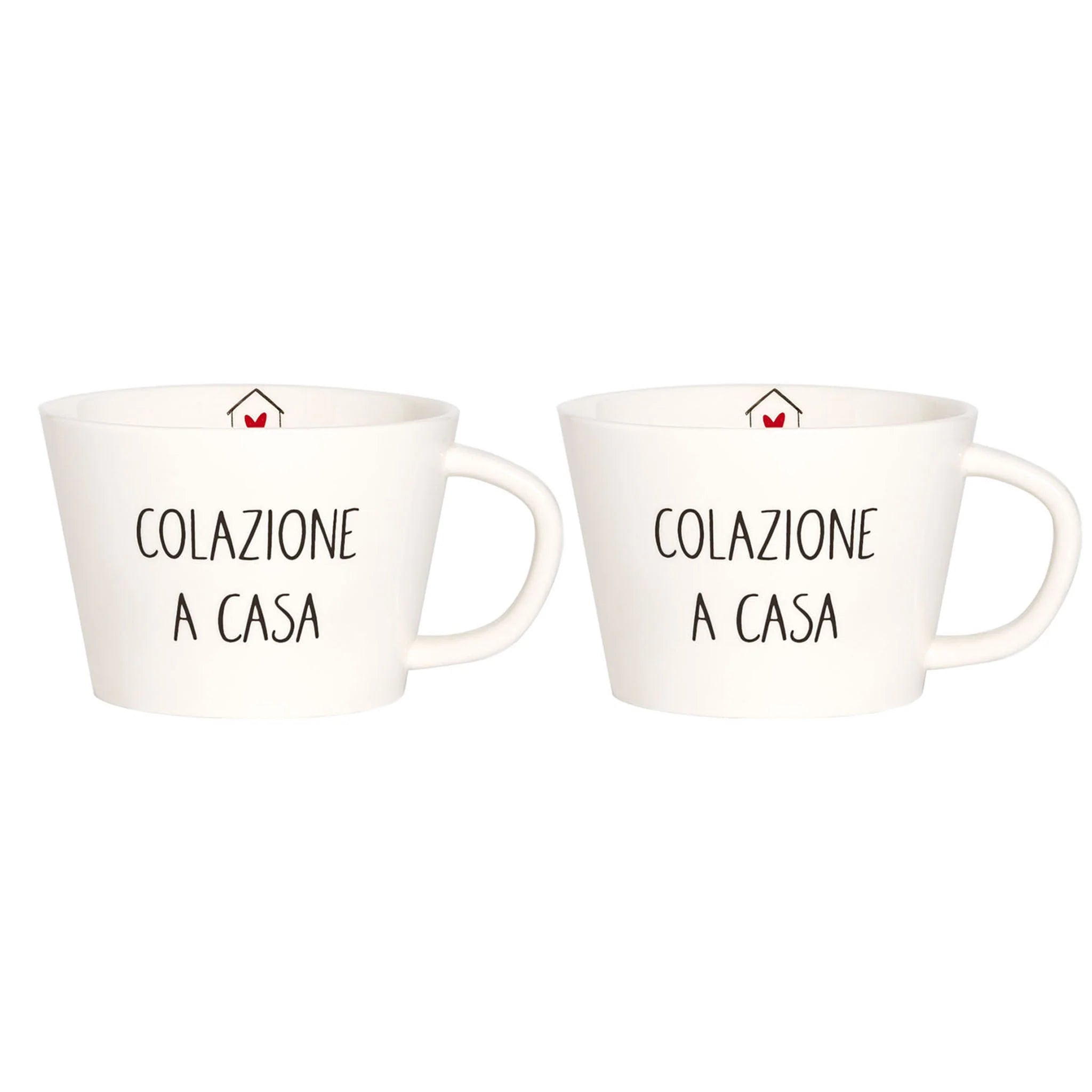Set 2 Tazze Colazione - " Colazione A Casa "