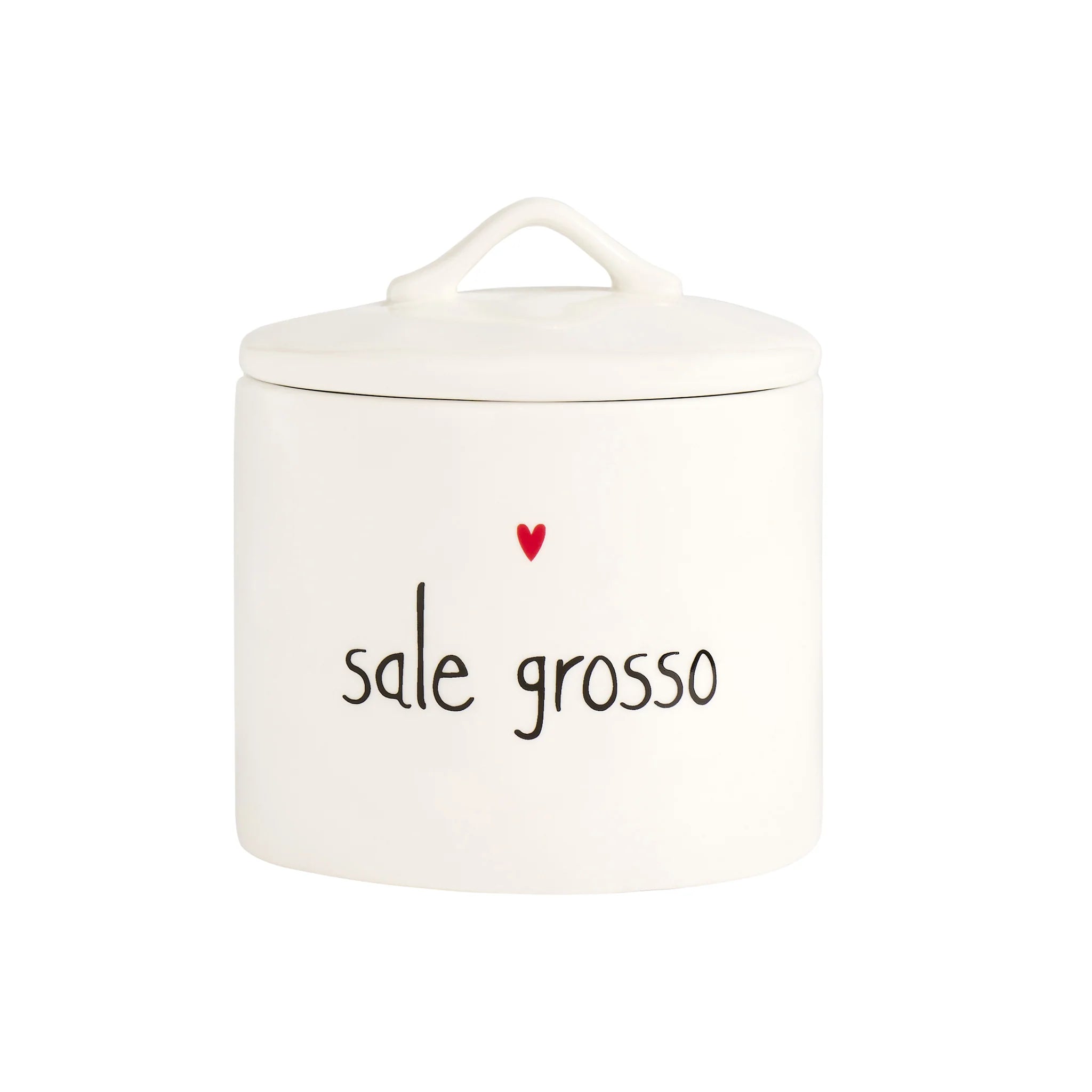 Barattolo in gres " Sale grosso " con cuore