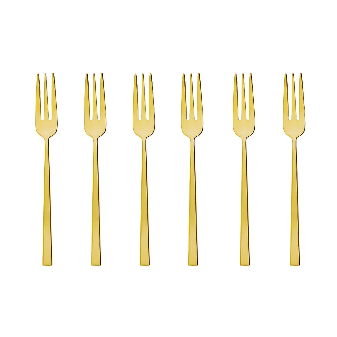 Rock Pvd Gold 6 Forchettine Dolce