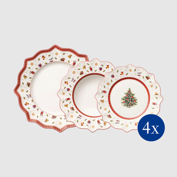 Toy's Delight Dinner set rosso, Premium Porcelain - set 12 piatti
