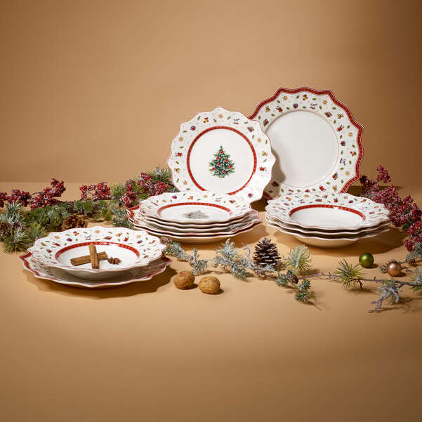 Toy's Delight Dinner set rosso, Premium Porcelain - set 12 piatti