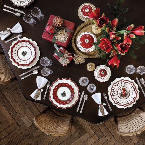 Toy's Delight Dinner set rosso, Premium Porcelain - set 12 piatti