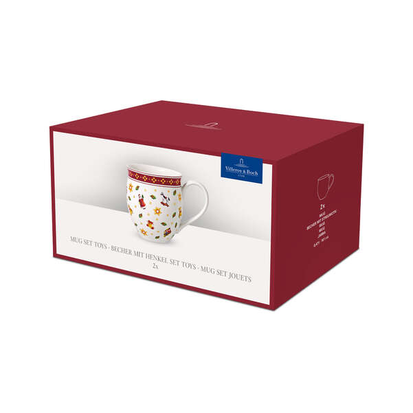 Toy's Delight Tazza con manico rossa, 390 ml, Premium Porcelain - set 2 tazze
