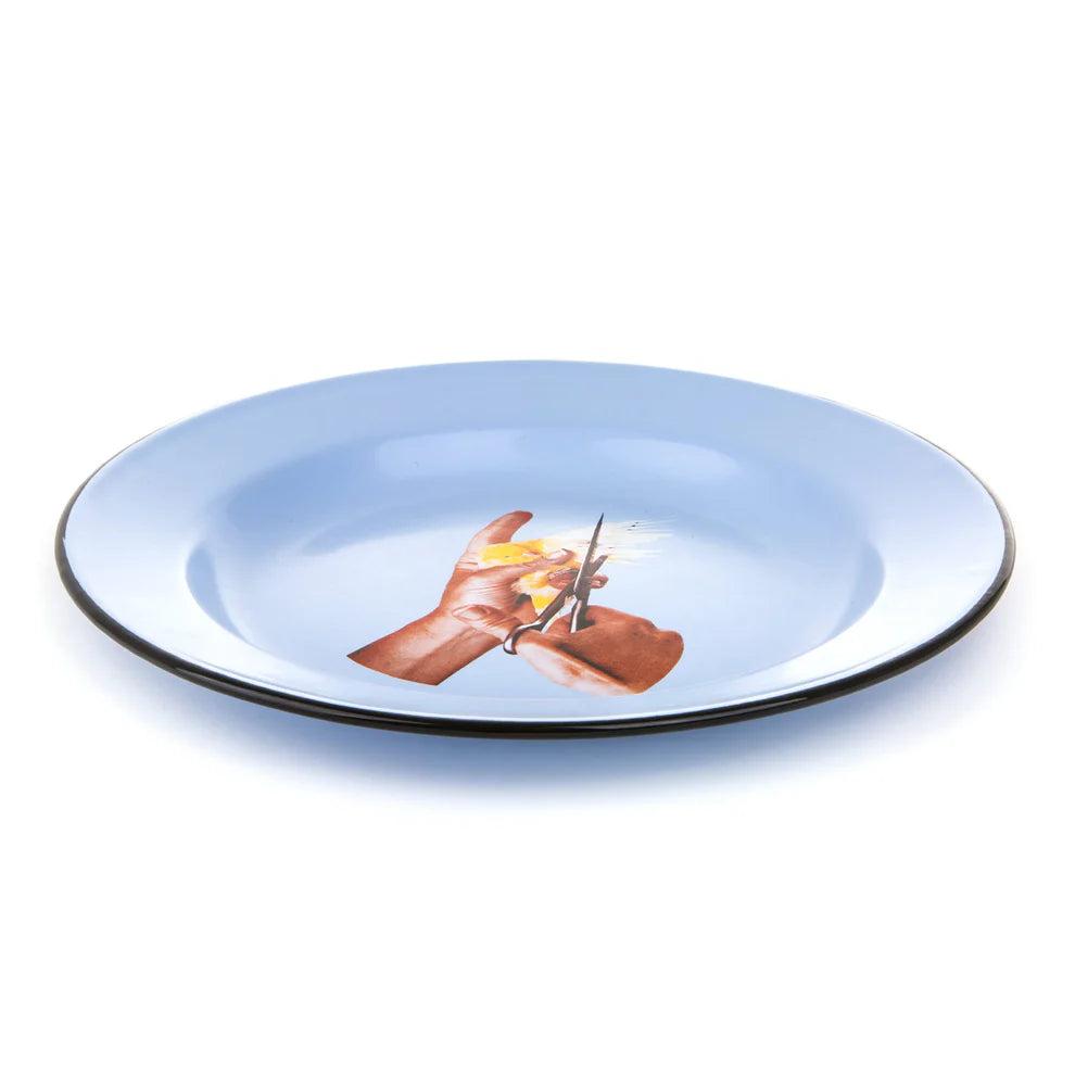 Enamel Plate Bird - Piatto In Metallo Smaltato