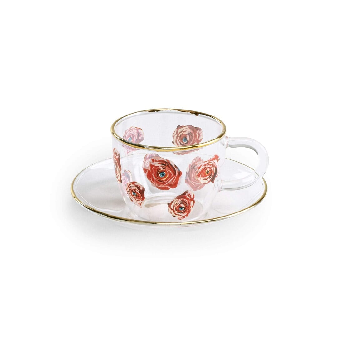 Seletti Toiletpaper Tazzine Caffè In Vetro Borosilicato Rose