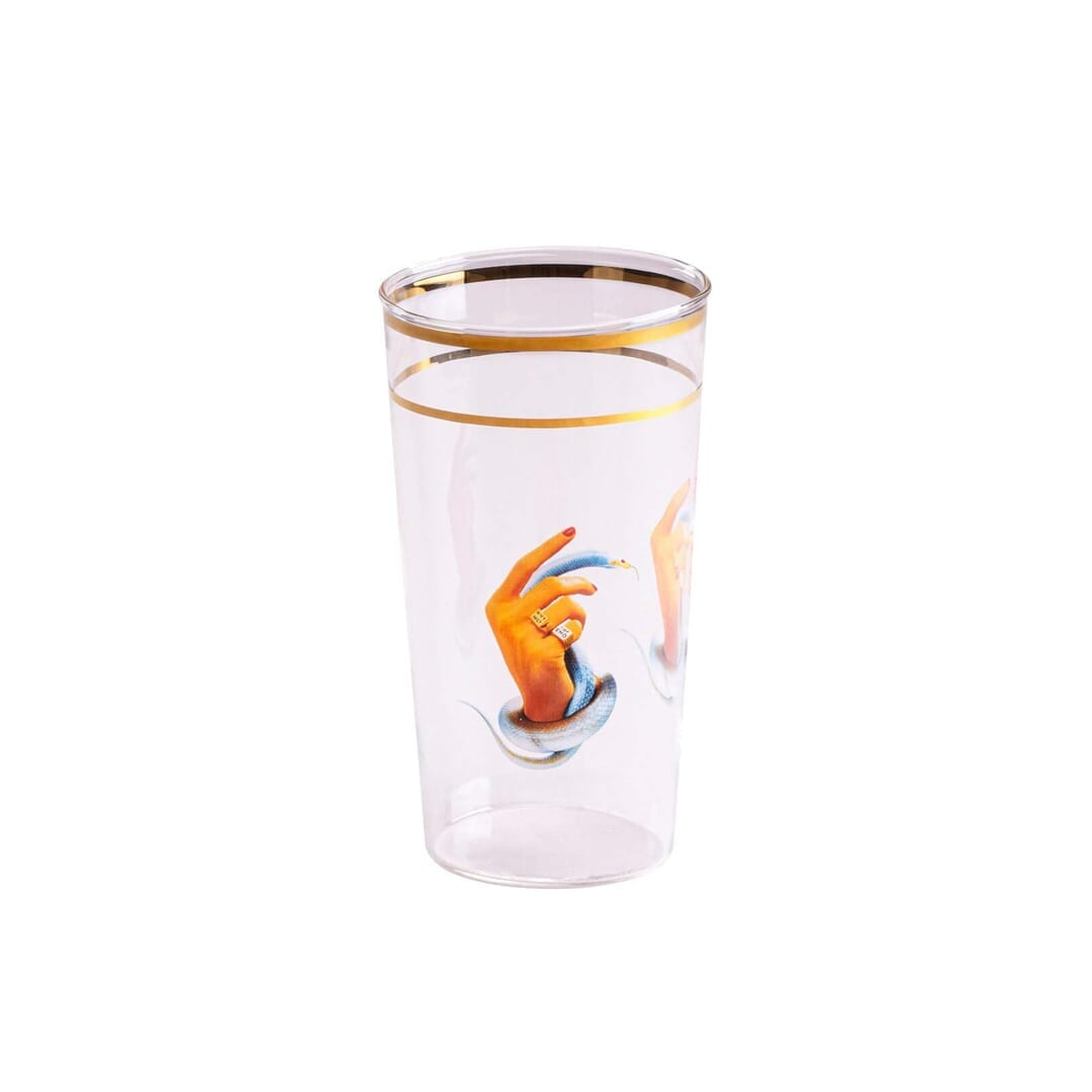 Seletti Toiletpaper Bicchieri In Vetro Borosilicato Mani Con Serpenti