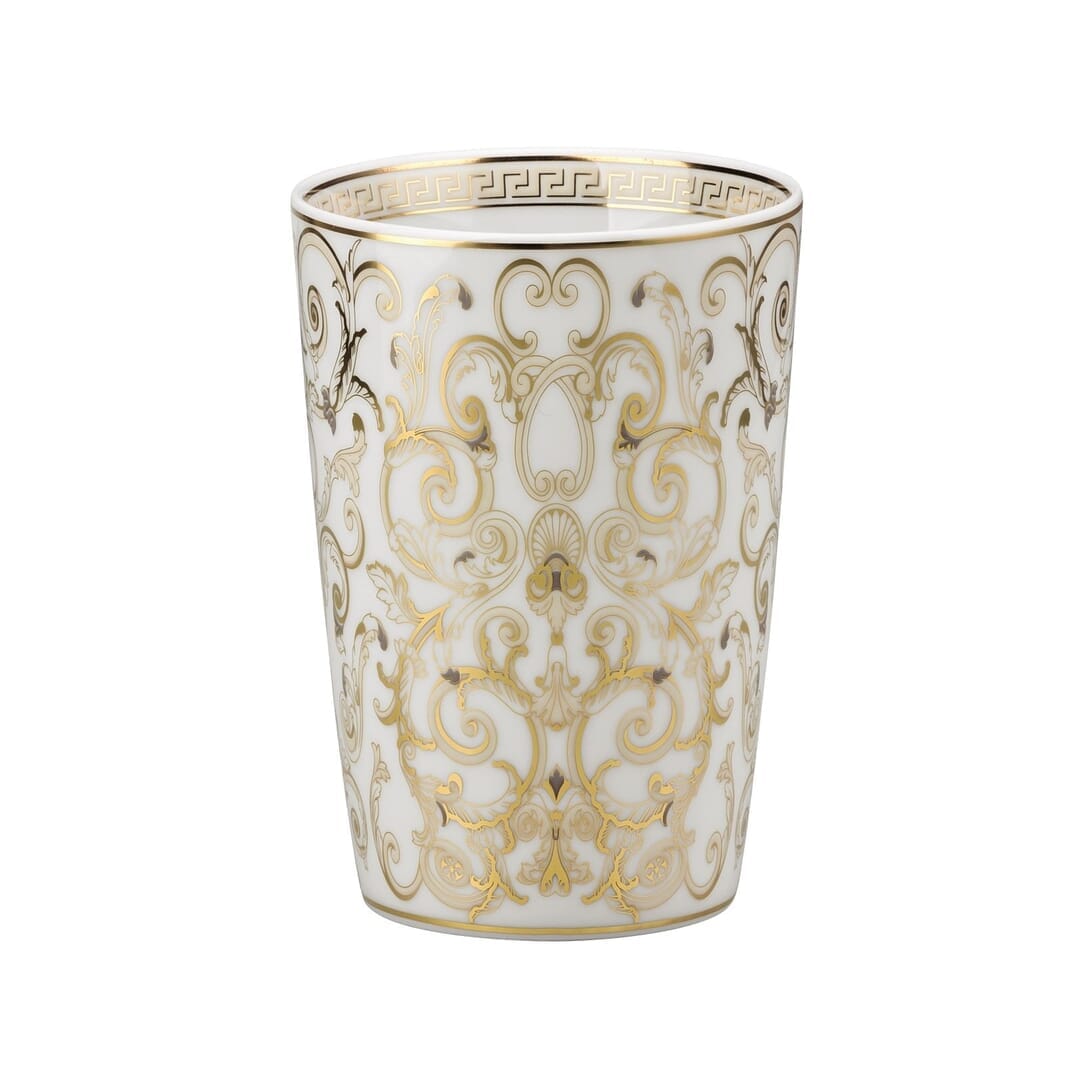 Versace Bicchiere Senza Manico Medusa Gala Bianco E Oro