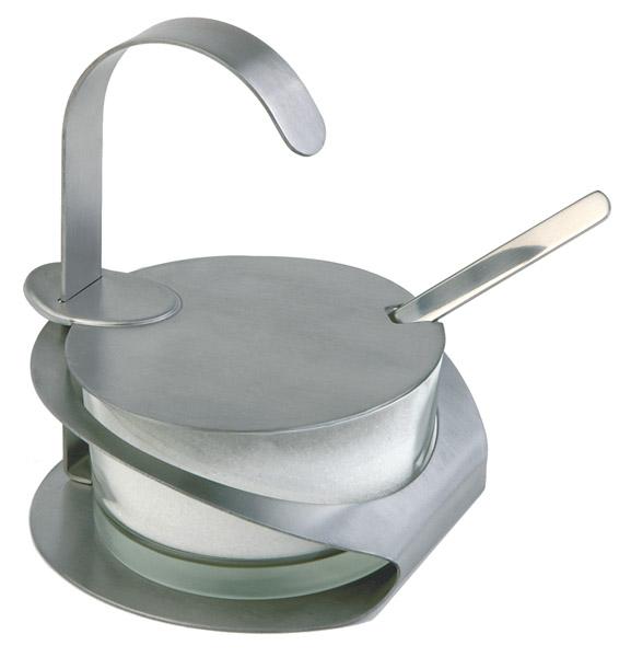 PRO-FORMAGGIERA INOX-VETRO CM10,5H.13 CON CUCCHIAIO