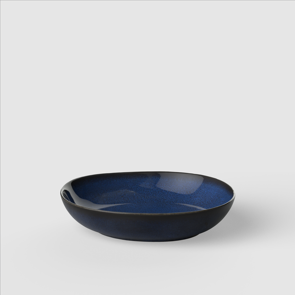 Lave coppa piana piccola blu, 470 ml, terracotta