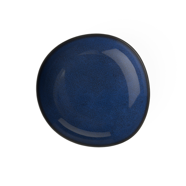 Lave coppa piana piccola blu, 470 ml, terracotta