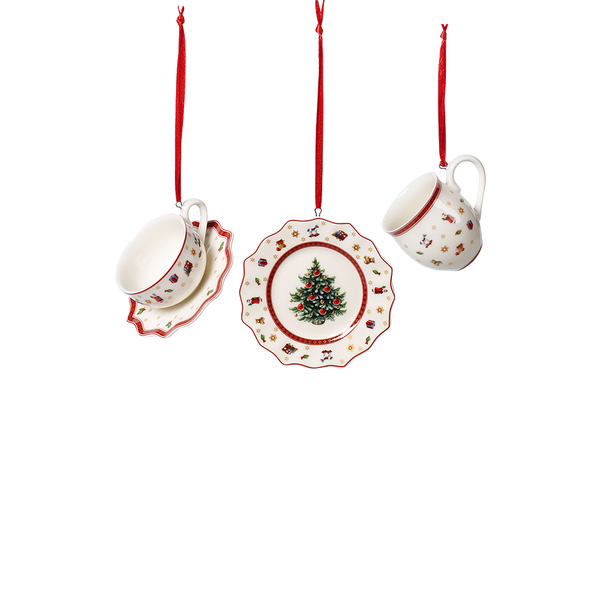 Toy's Delight Addobbi natalizi bianco, 0 x 0 mm, Premium Porcelain - set 3 pz