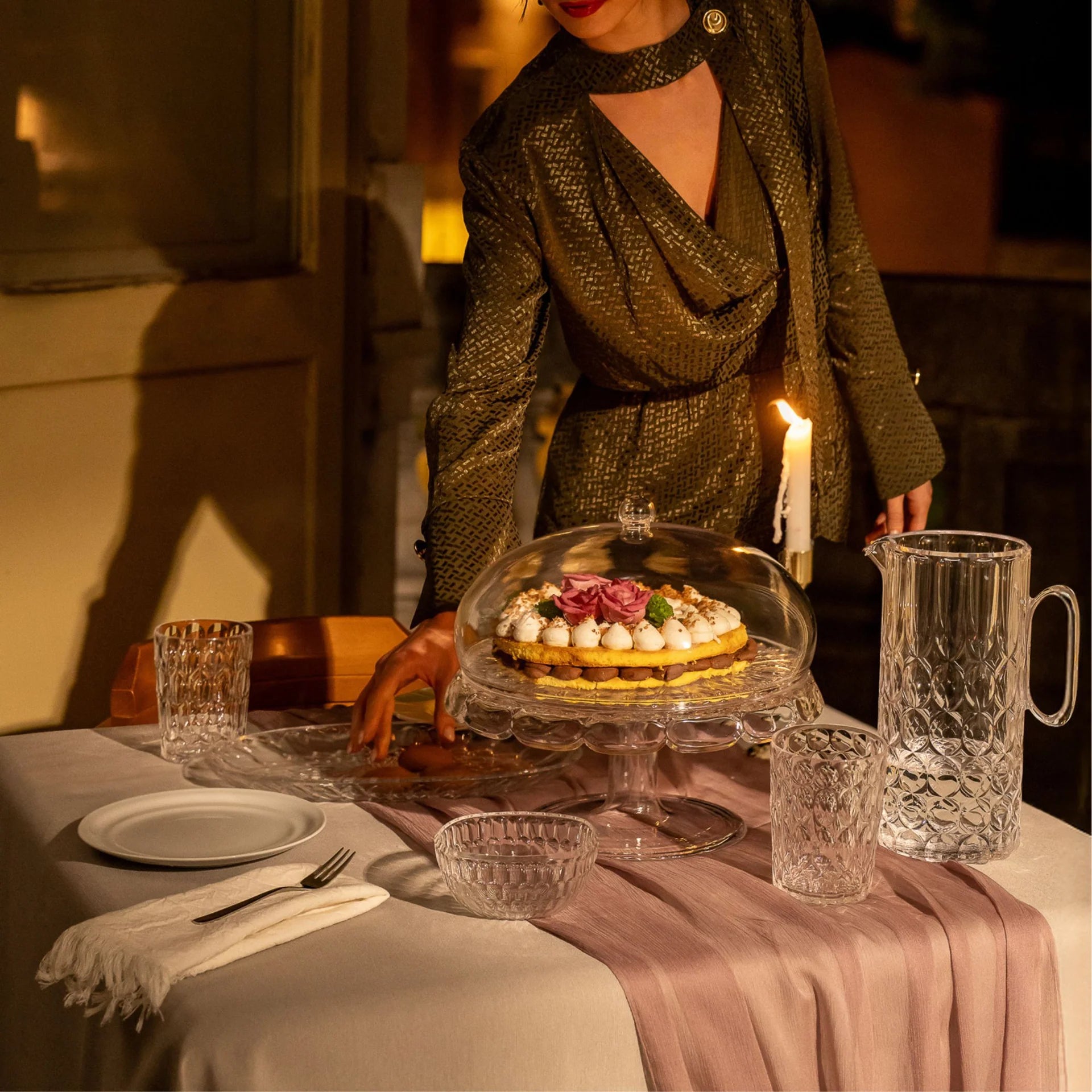 ALZATA CON CAMPANA "VANITY" - TRASPARENTE