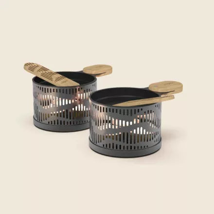 SET RACLETTE A LUME DI CANDELA PER 2 - NERO