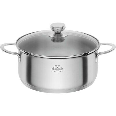 Casseruola Ancona in acciaio inox 2 manici con coperchio - 24 cm