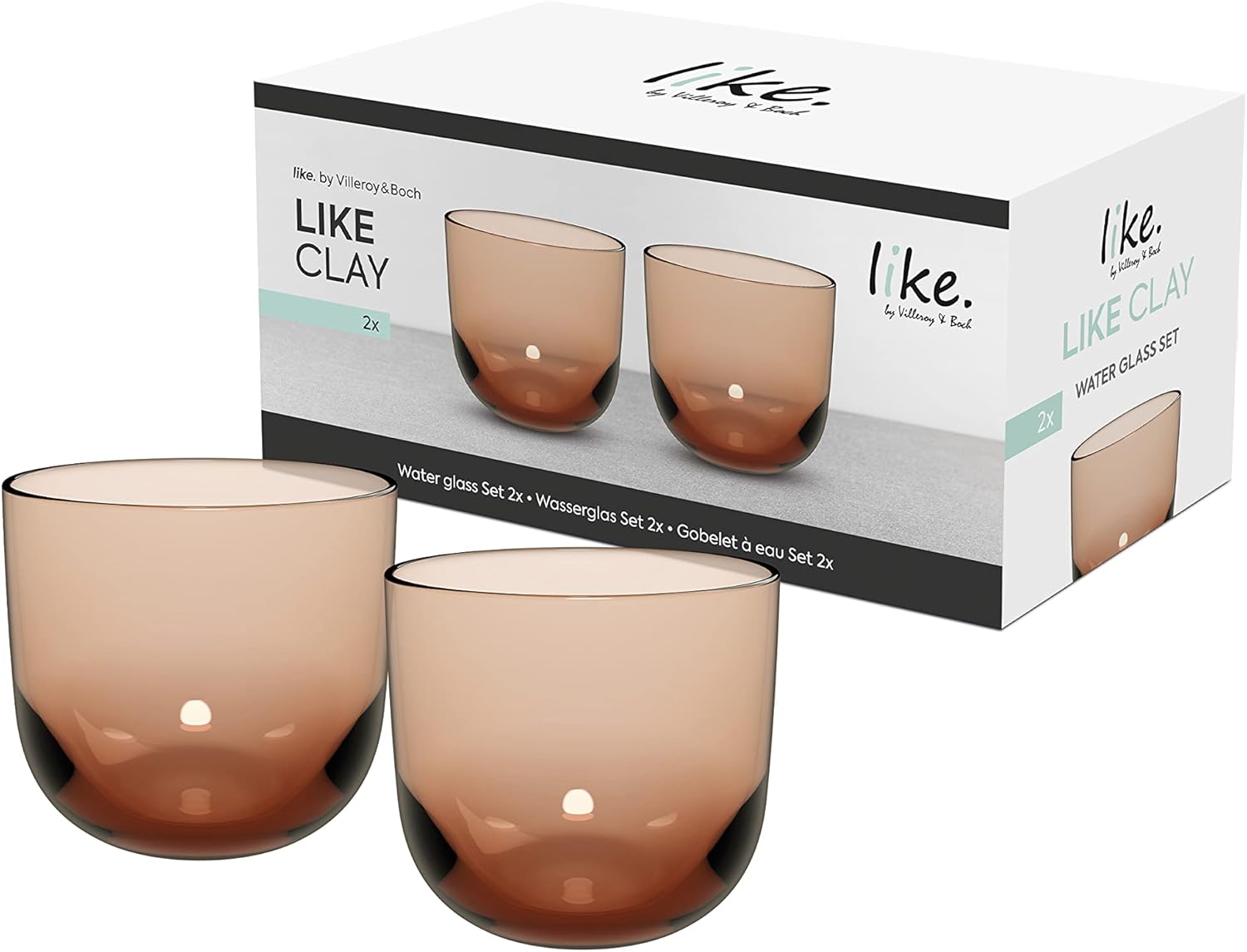 like. by Villeroy & Boch Like Clay calice da vino set 2 pz., MARRONE