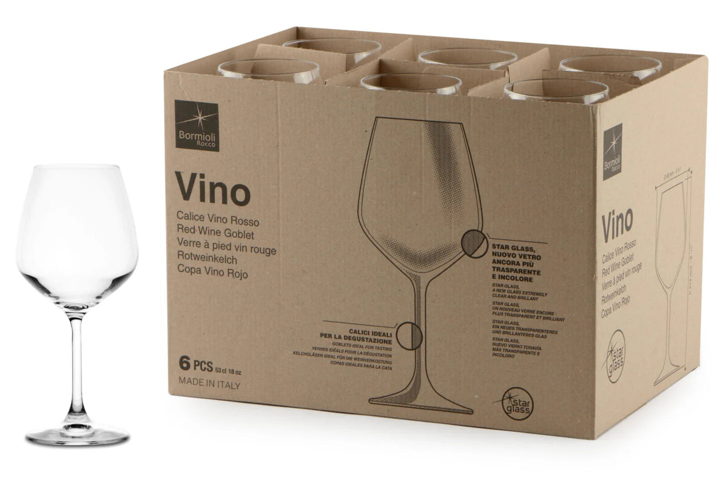 DIVINO - SET 6 CALICI MULTIUSO PER VINI O SPRITZ CL 53