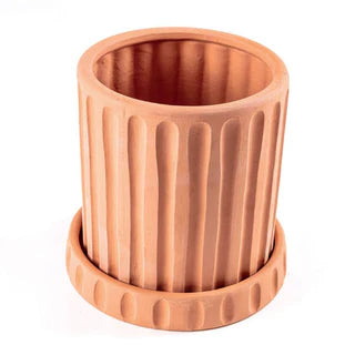 Seletti Vaso E Sottovaso In Terracotta "Dorico" Ø Cm.29 H.30 - 11502