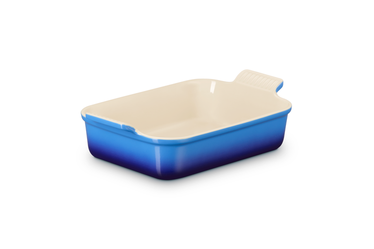 Pirofila rettangolare Tradition in gres vetrificato - colore azzurro - 26 cm