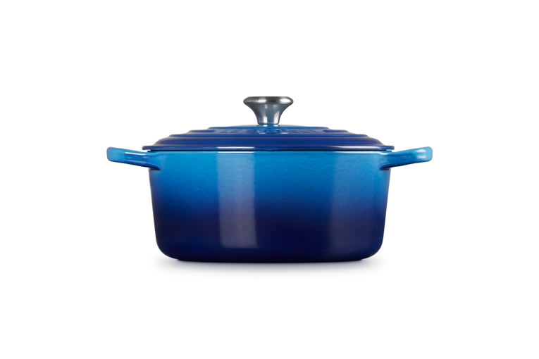 Cocotte rotonda Evolution in ghisa vetrificata - colore azzurro - 22 cm