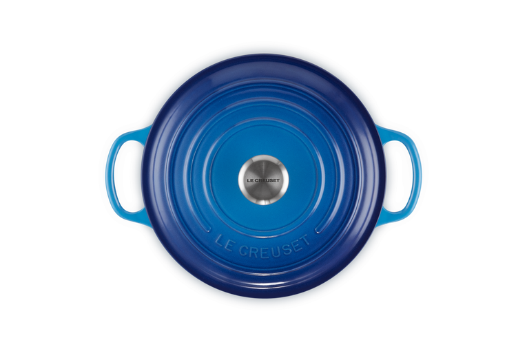 Cocotte rotonda Evolution in ghisa vetrificata - colore azzurro - 22 cm