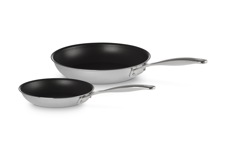 Set 2 padelle in acciaio inox Evolution, int. antiaderente - 20 e 26 cm