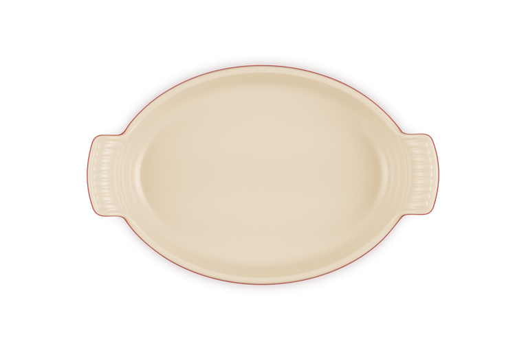 Pirofila ovale in gres vetrificato - 28 cm - color ciliegia