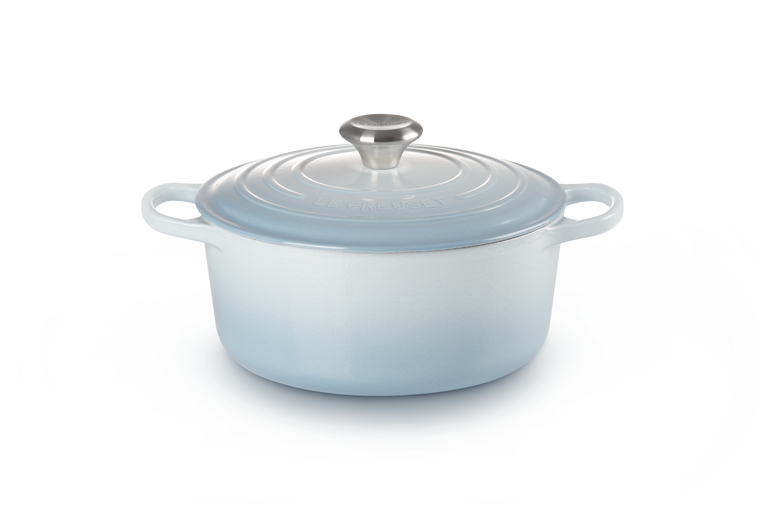 Cocotte rotonda Evolution in ghisa vetrificata-24 cm-color coastal blu