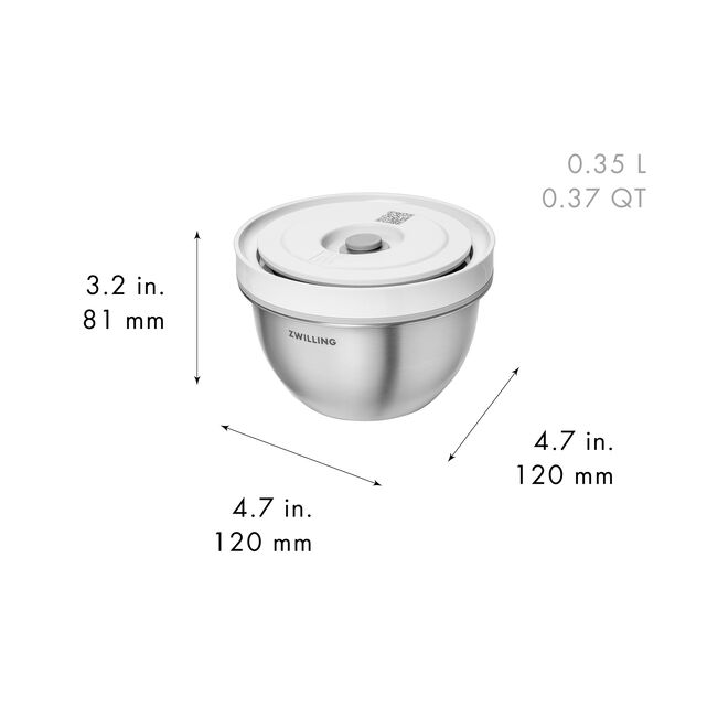 ZWILLING Fresh & Save BOWLS Ciotola sottovuoto S / 12 cm, acciaio inox