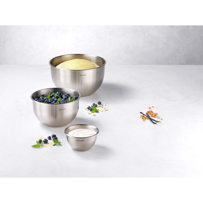 Set di ciotole S/M/L / 3-pz., acciaio inox, argento