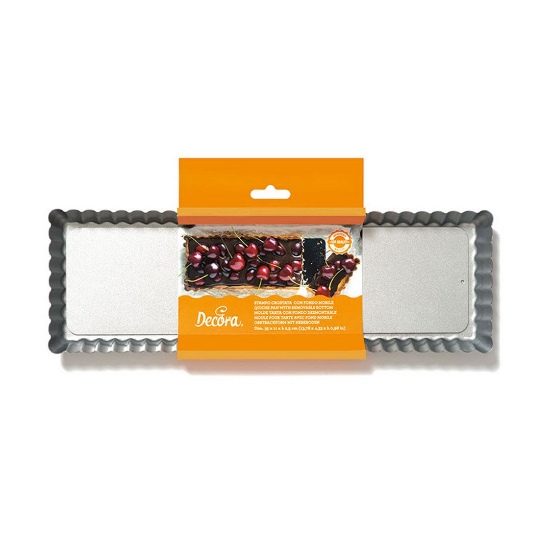 Decora Stampo crostata con fondo mobile rettangolare stretto