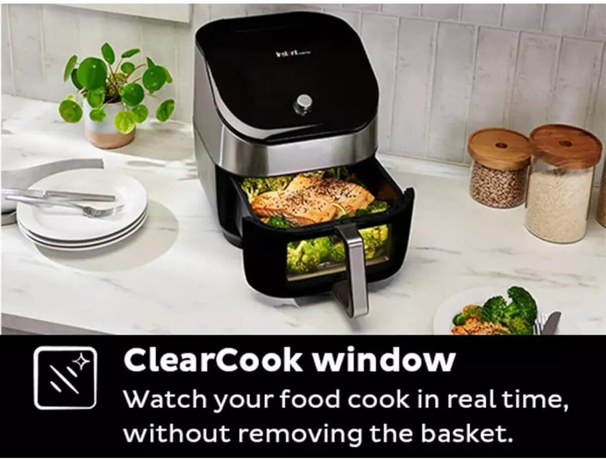 Instant Vortex Plus con ClearCook - Friggitrice ad aria calda-5,7 LT-6 in 1