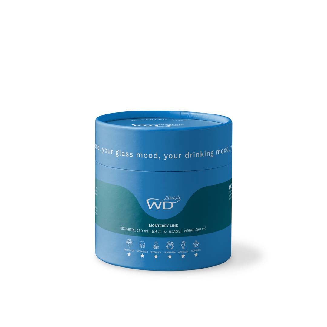 Wd Lifestyle Bicchiere in vetro borosilicato Capacità 250 ml Decoro corallo - WD