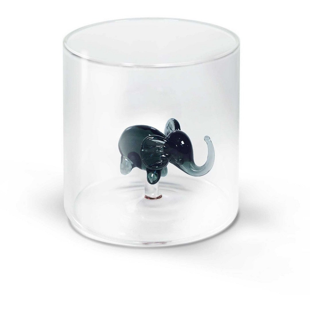 Wd Lifestyle Bicchiere in vetro borosilicato Decoro elefante - WD566ELE