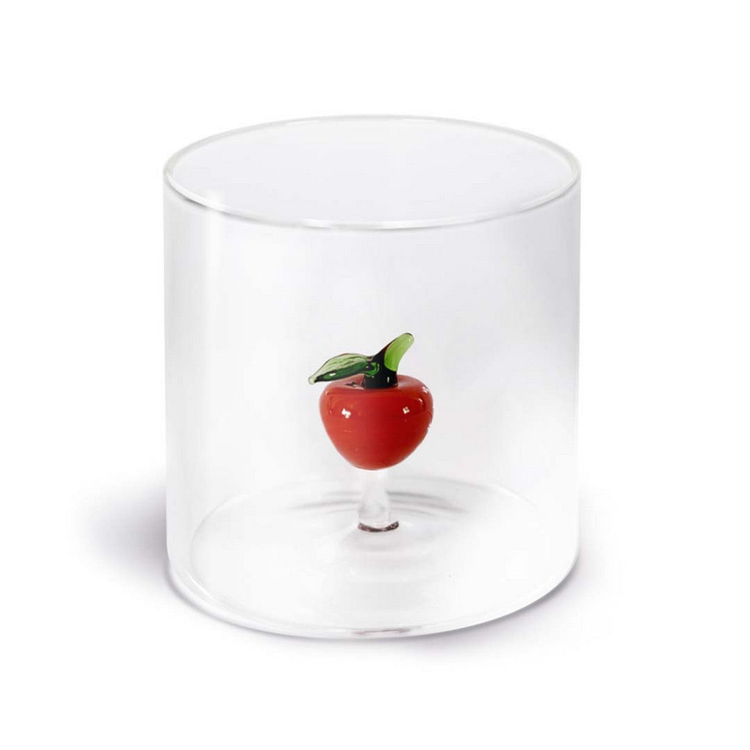 Wd Lifestyle Bicchiere in vetro borosilicato Capacità 250 ml Decoro mela - WD566