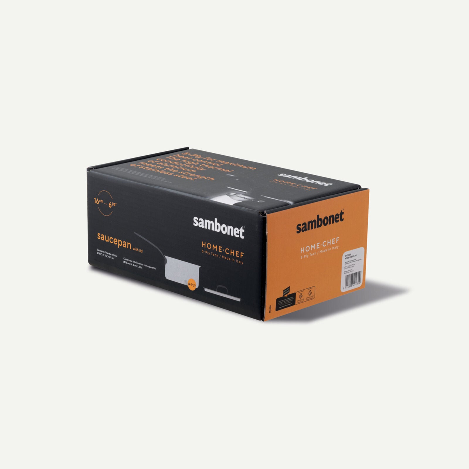 Sambonet Casseruola Alta 1 Manico C/Cop Cm 16