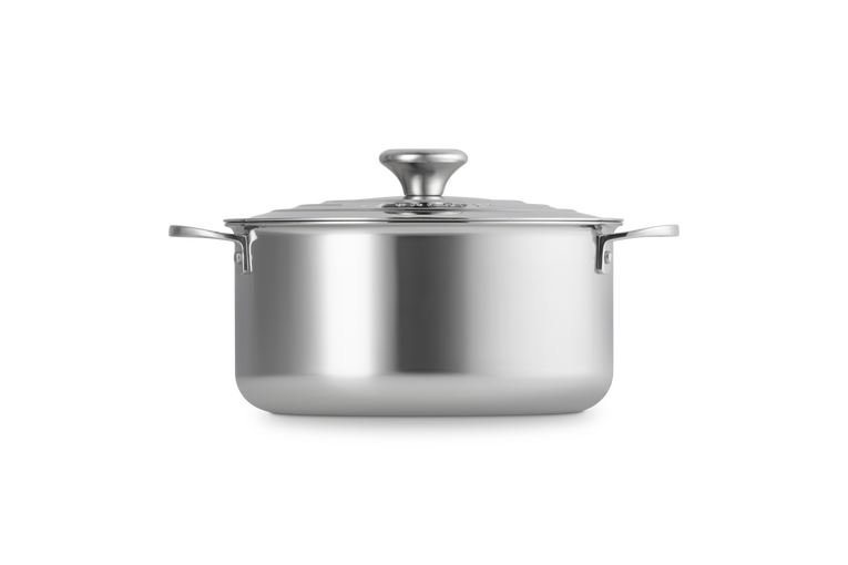 Pentola alta con coperchio in acciaio inox - 24 cm, 5.3L