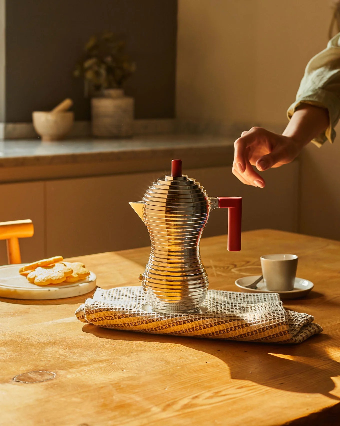 Pulcina - caffettiera espresso 6 tazze - di colore rosso