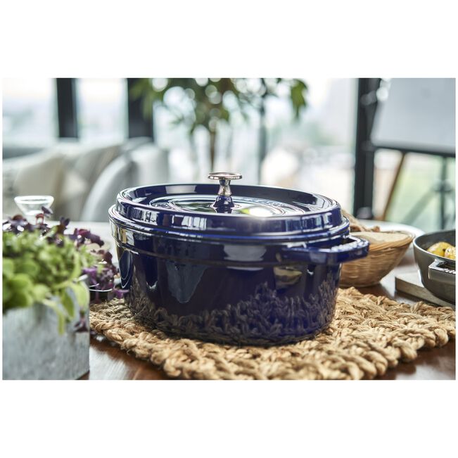 Cocotte ovale - 29 cm, blu scuro