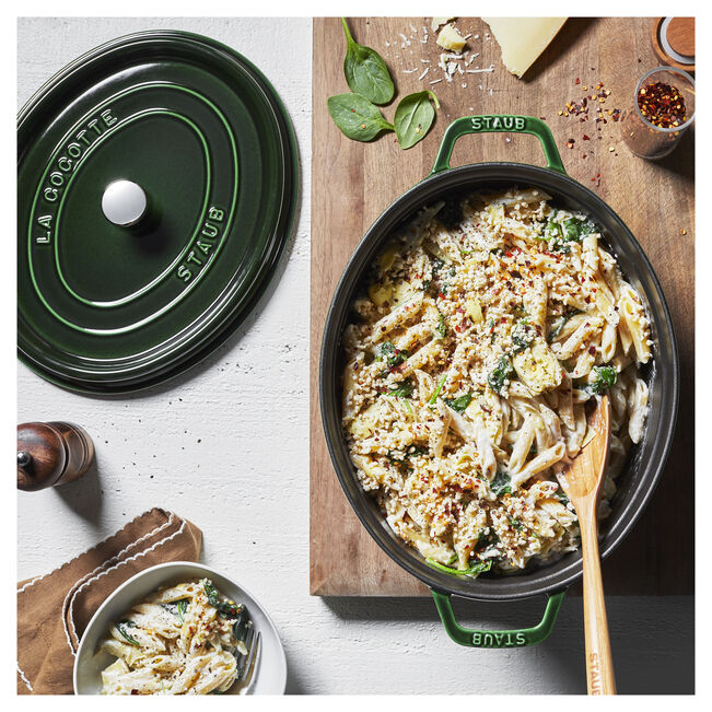 Cocotte ovale - 31 cm, basilico