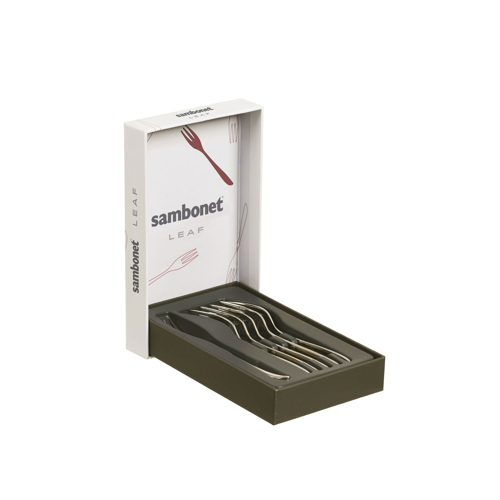 Leaf - Set 6 forchettine dolce in acciaio inox
