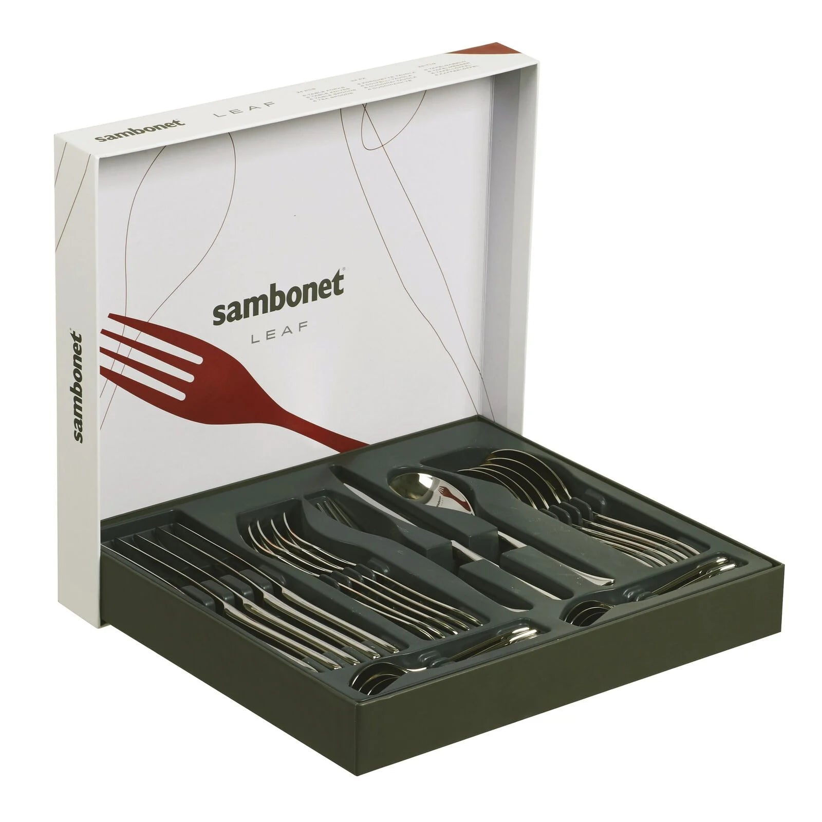 Leaf - Servizio tavola 24 posate in acciaio inox