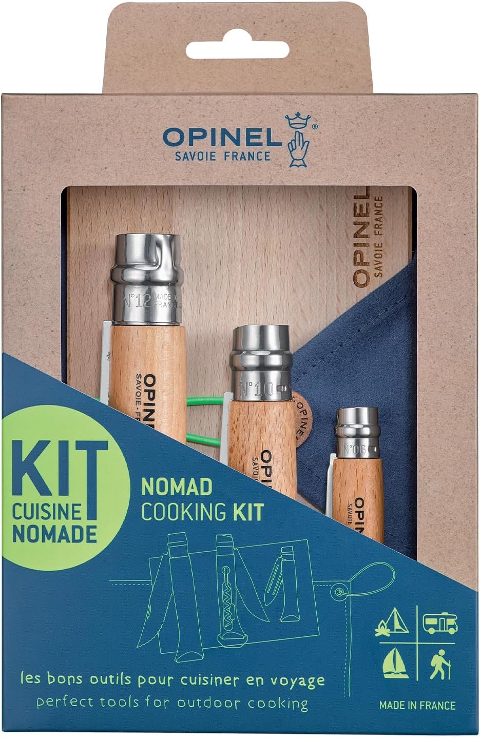 Kit Cucina Nomade con Cavatappi Apribottiglie / N°10 Inox Faggio