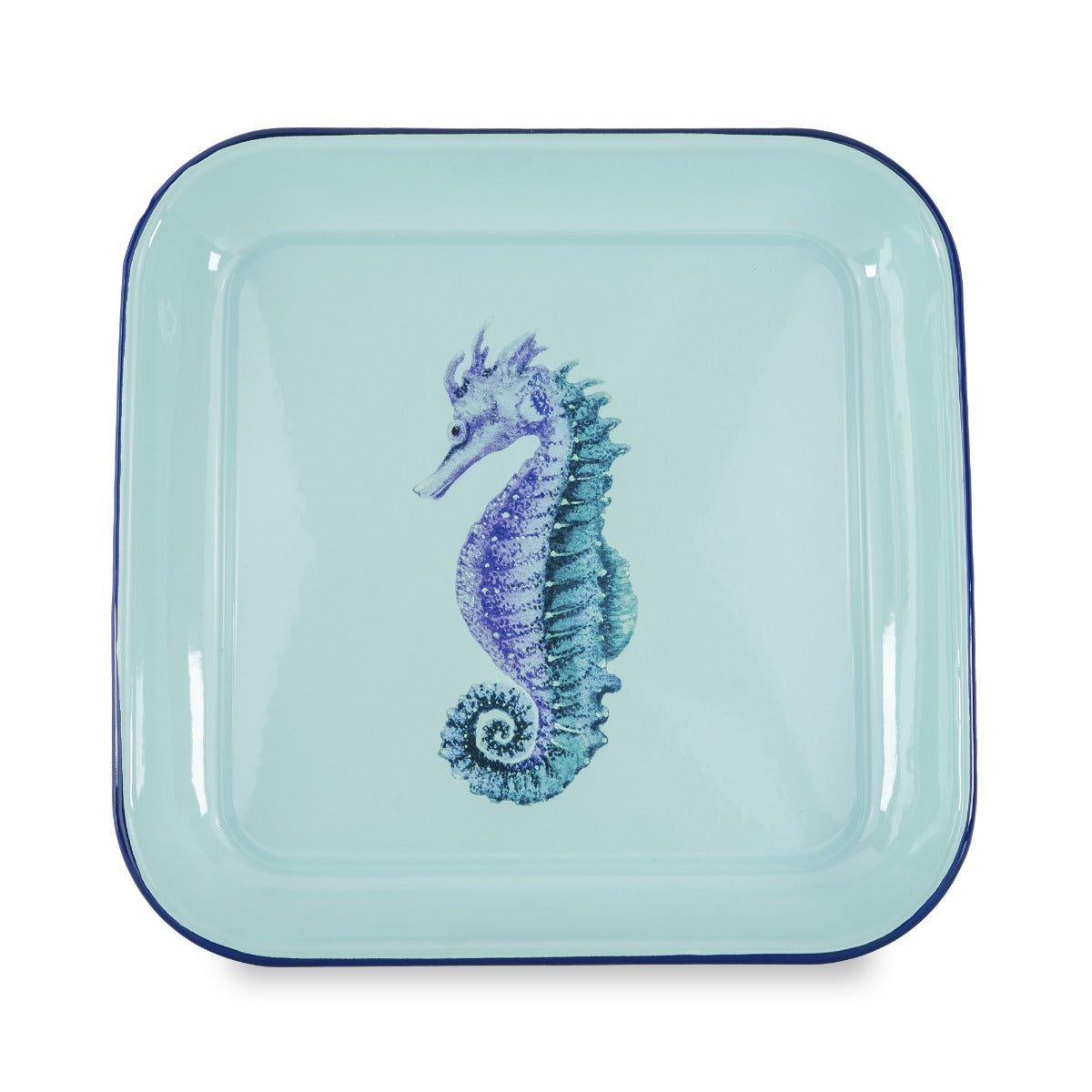 Svuota Tasche - Vassoio in latta smaltata / Azzurro 30x30cm