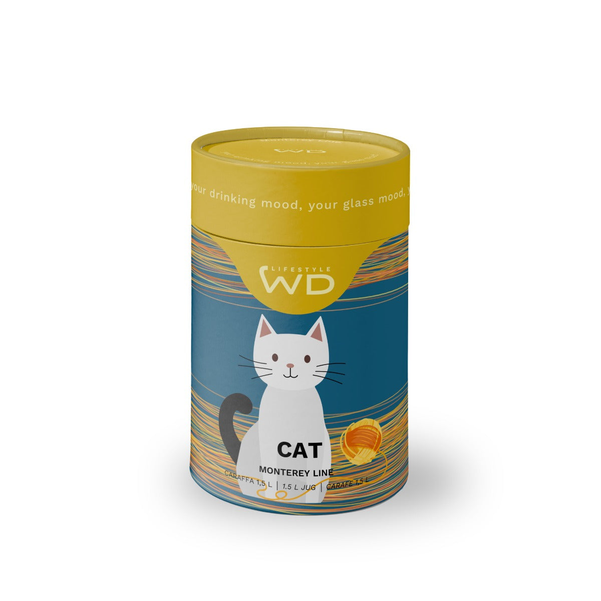 Caraffa in vetro borosilicato - 1,5L / Decoro Gatto