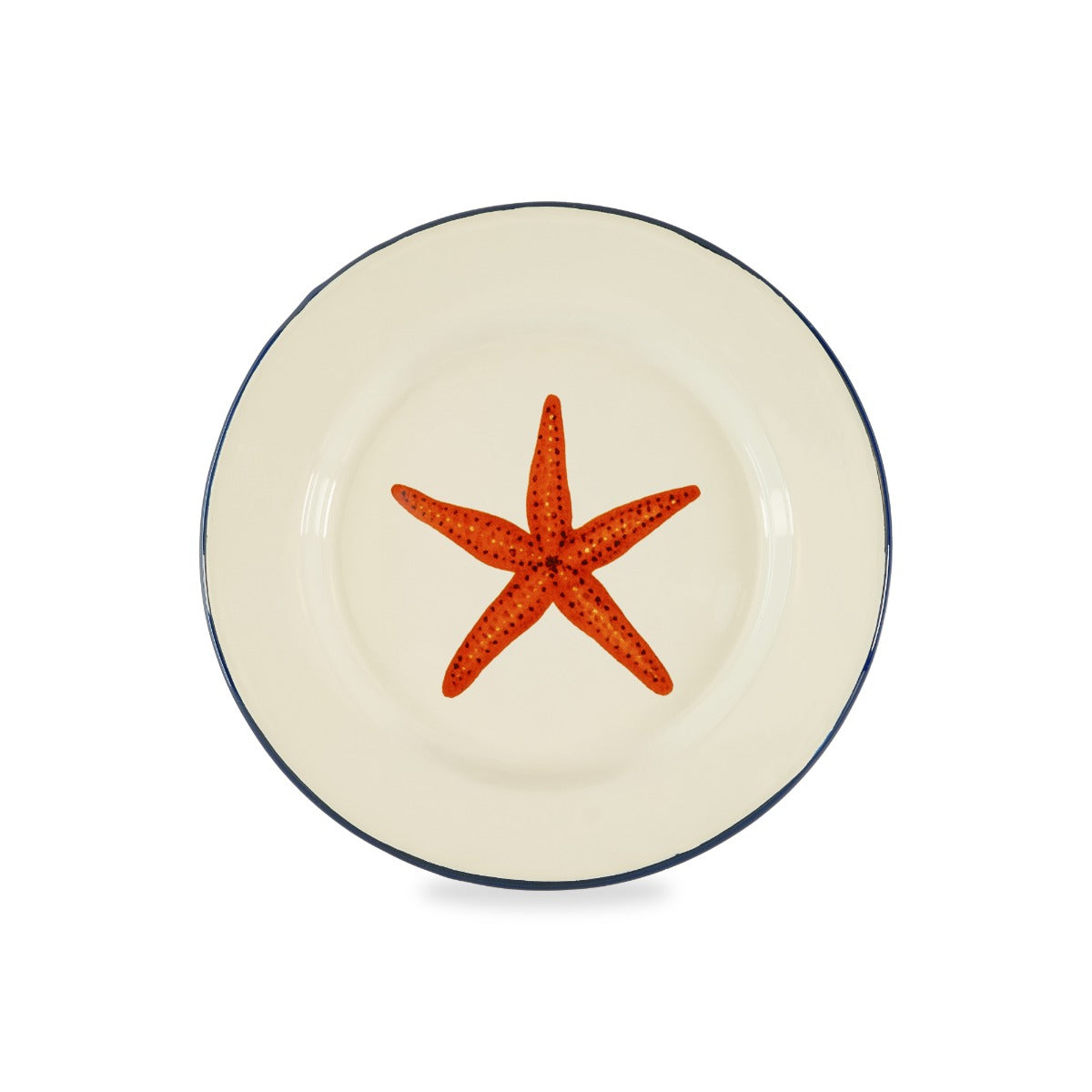 Piatto in latta smaltata / Crema 25cm