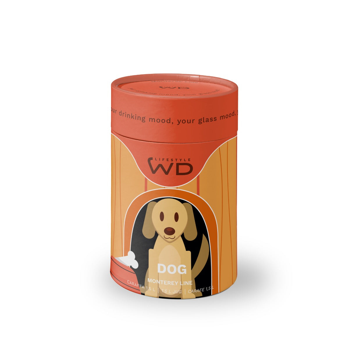 Caraffa in vetro borosilicato - 1,5L / Decoro Cane