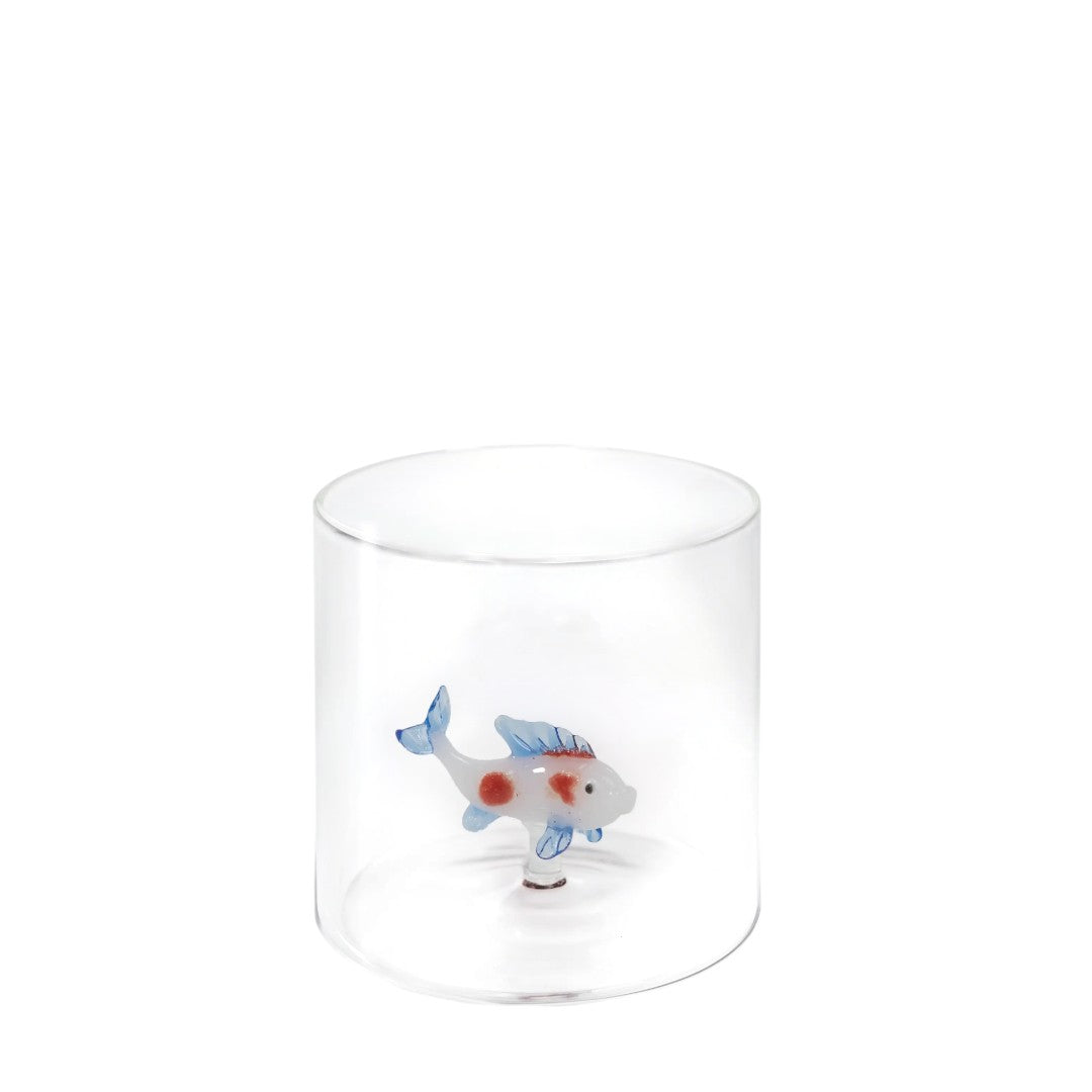 Wd Lifestyle Bicchiere in vetro borosilicato - 250 ml / Decoro Carpa